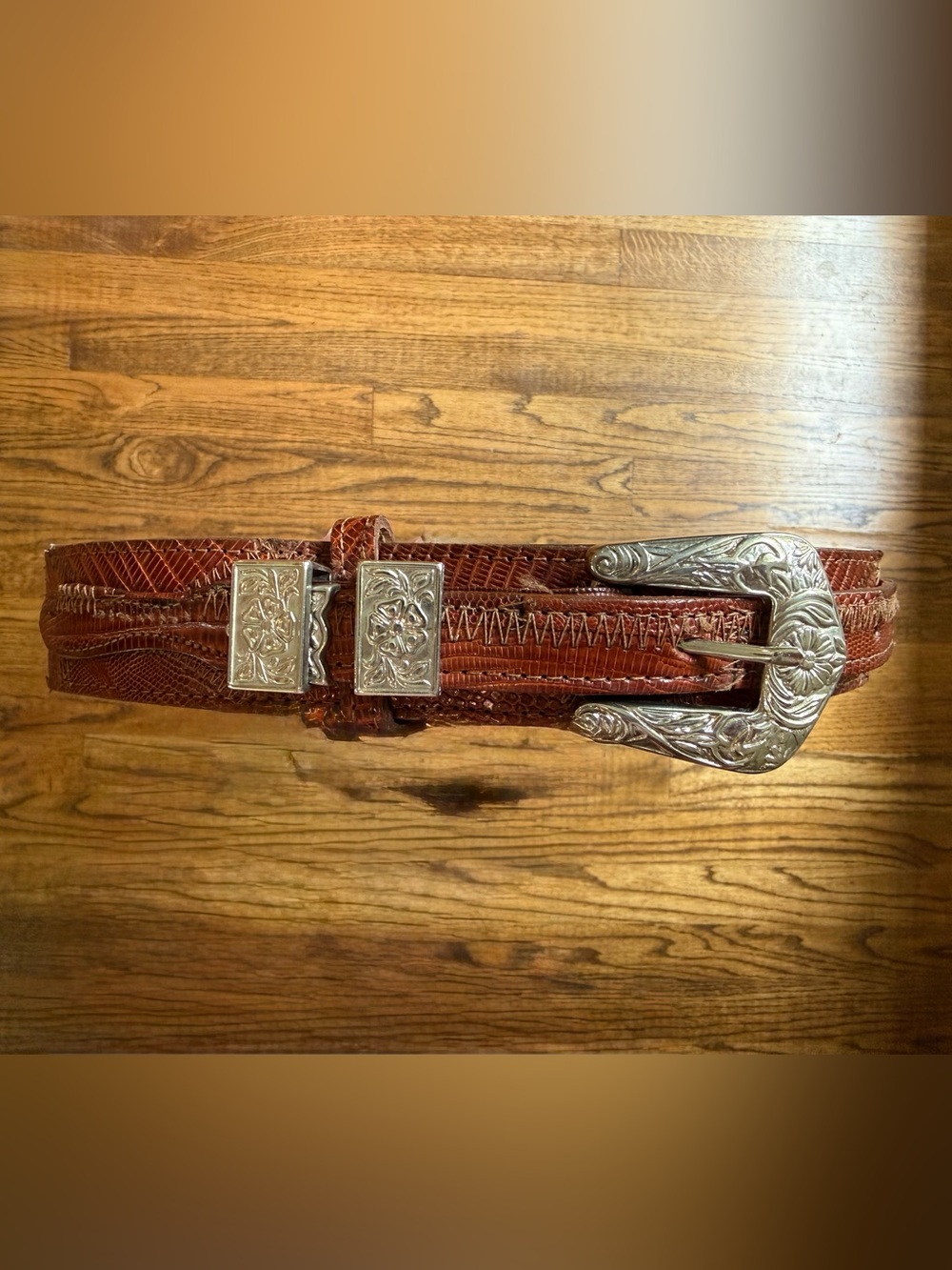 Vintage Justin Genuine Lizard Belt Size 28